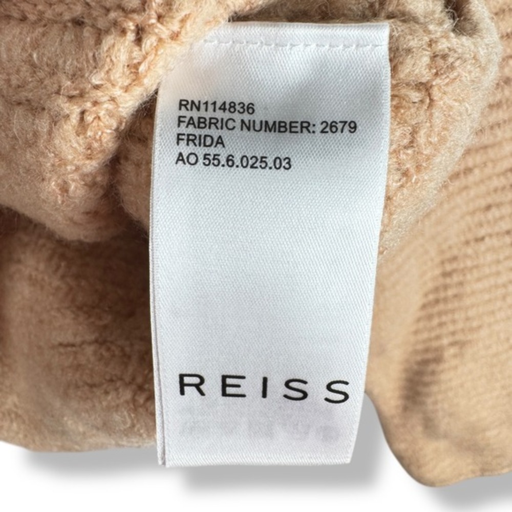 Reiss Thick Knit Sweater Womens Size Large Beige Designer Cozy Quiet Luxury - Picture 4 of 11